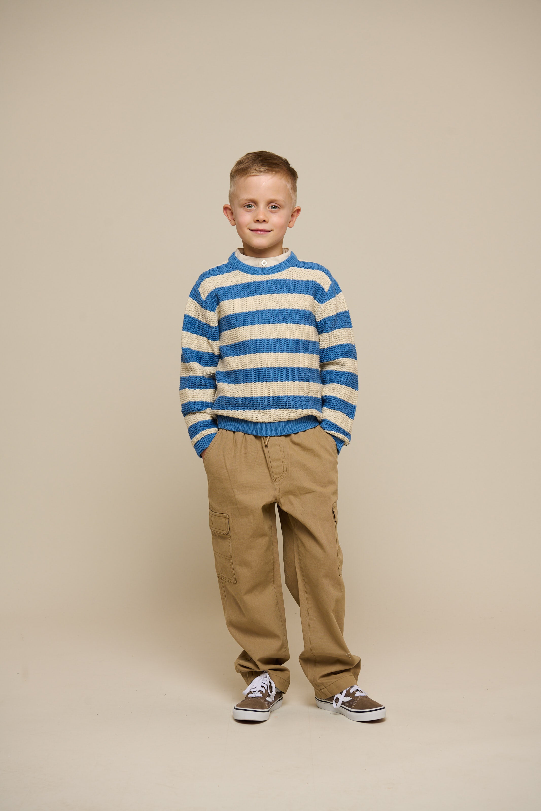 Knit Striped - Tween - Dusty Blue / Offwhite | 101284 Brady