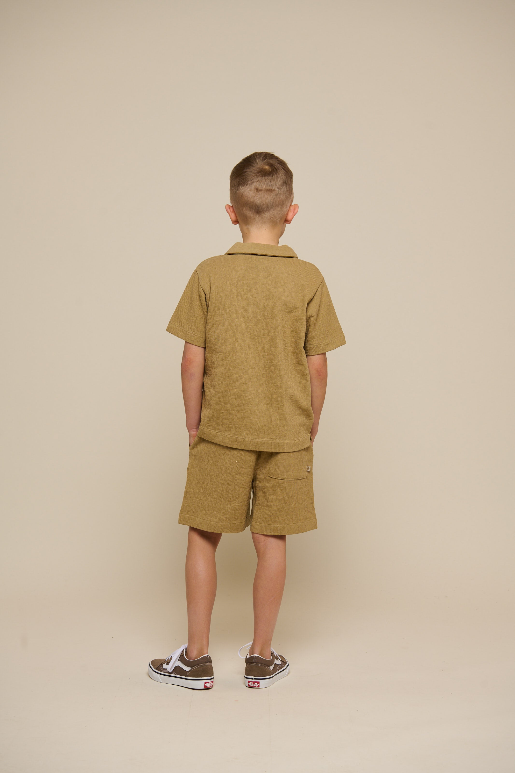 Textured Jersey Polo T-shirt - Tween - Khaki | 101218 Sonny