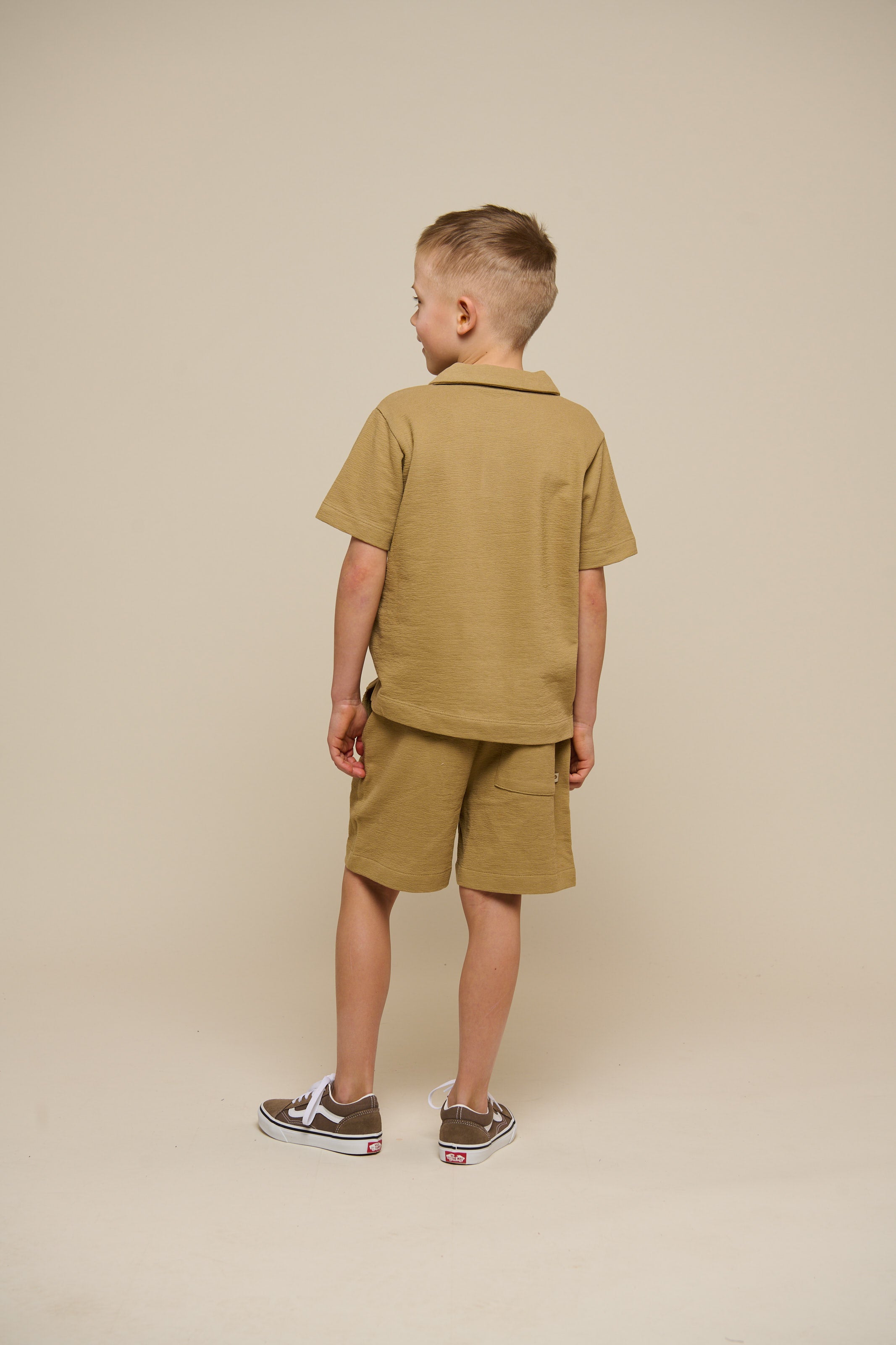 Textured Jersey Shorts - Tween - Khaki | 101222 Sonny