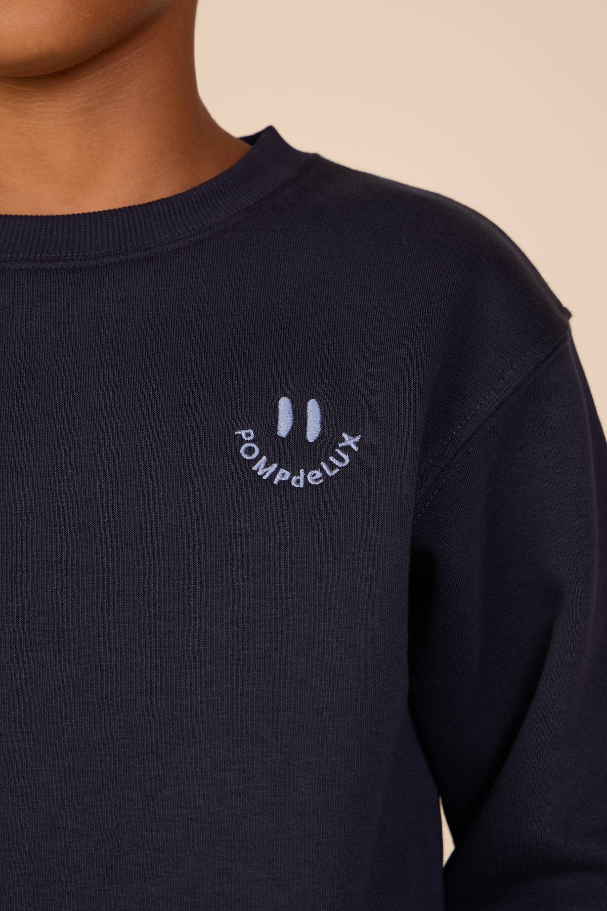 Smiley Crew Neck Sweatshirt - Tween - Navy | 101574 Andrew