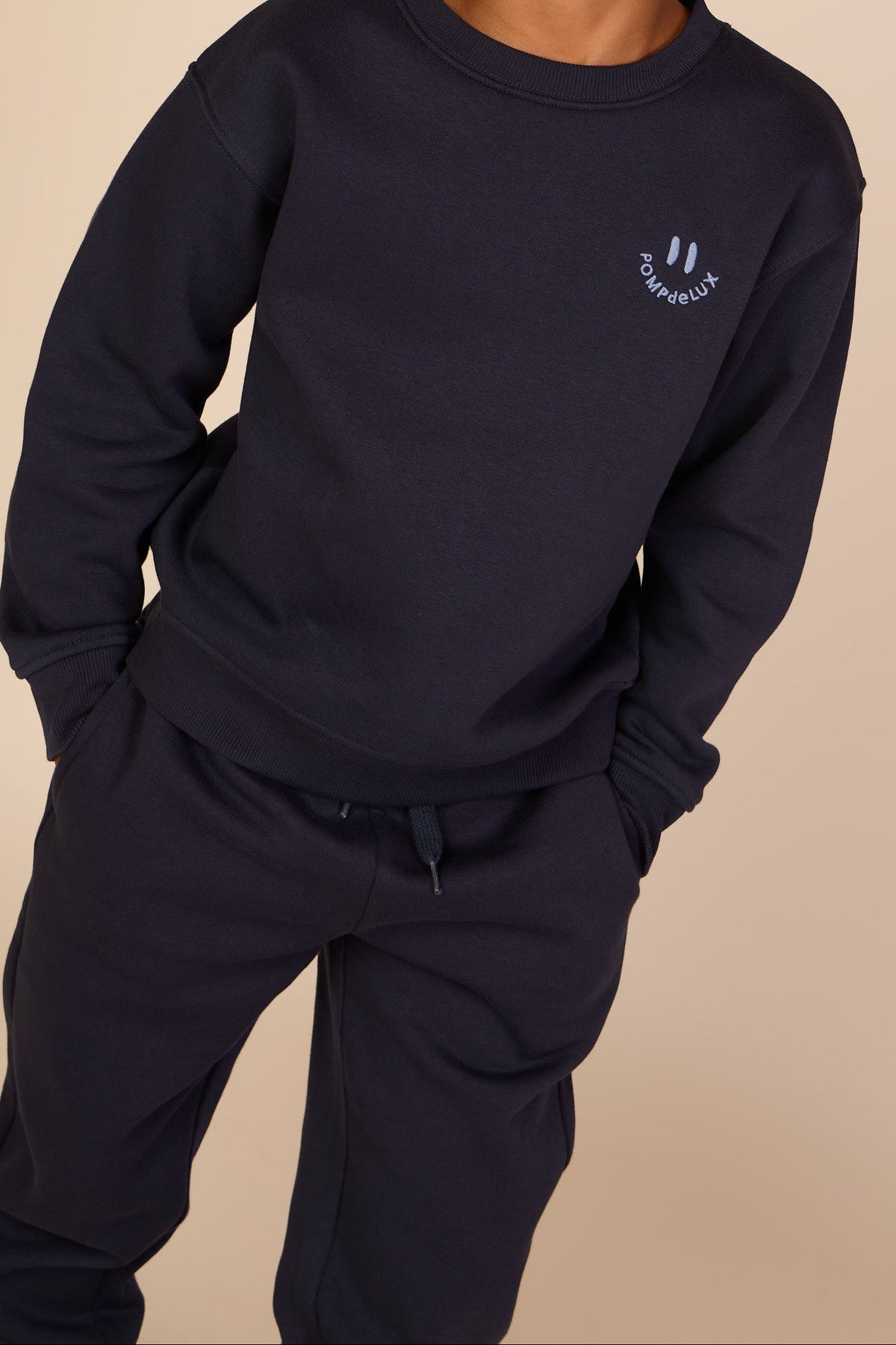Smiley Crew Neck Sweatshirt - Kids - Navy | 101573 Andrew