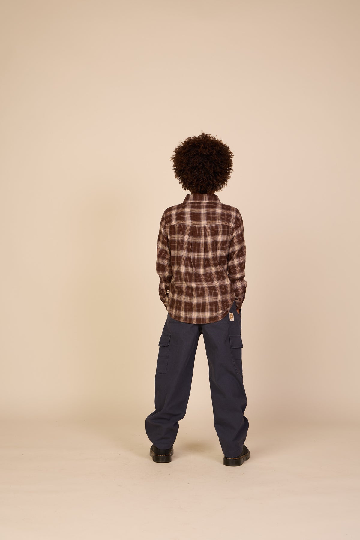 Checked Flannel Shirt - Tween - Brown/Navy | 101652 Edwin