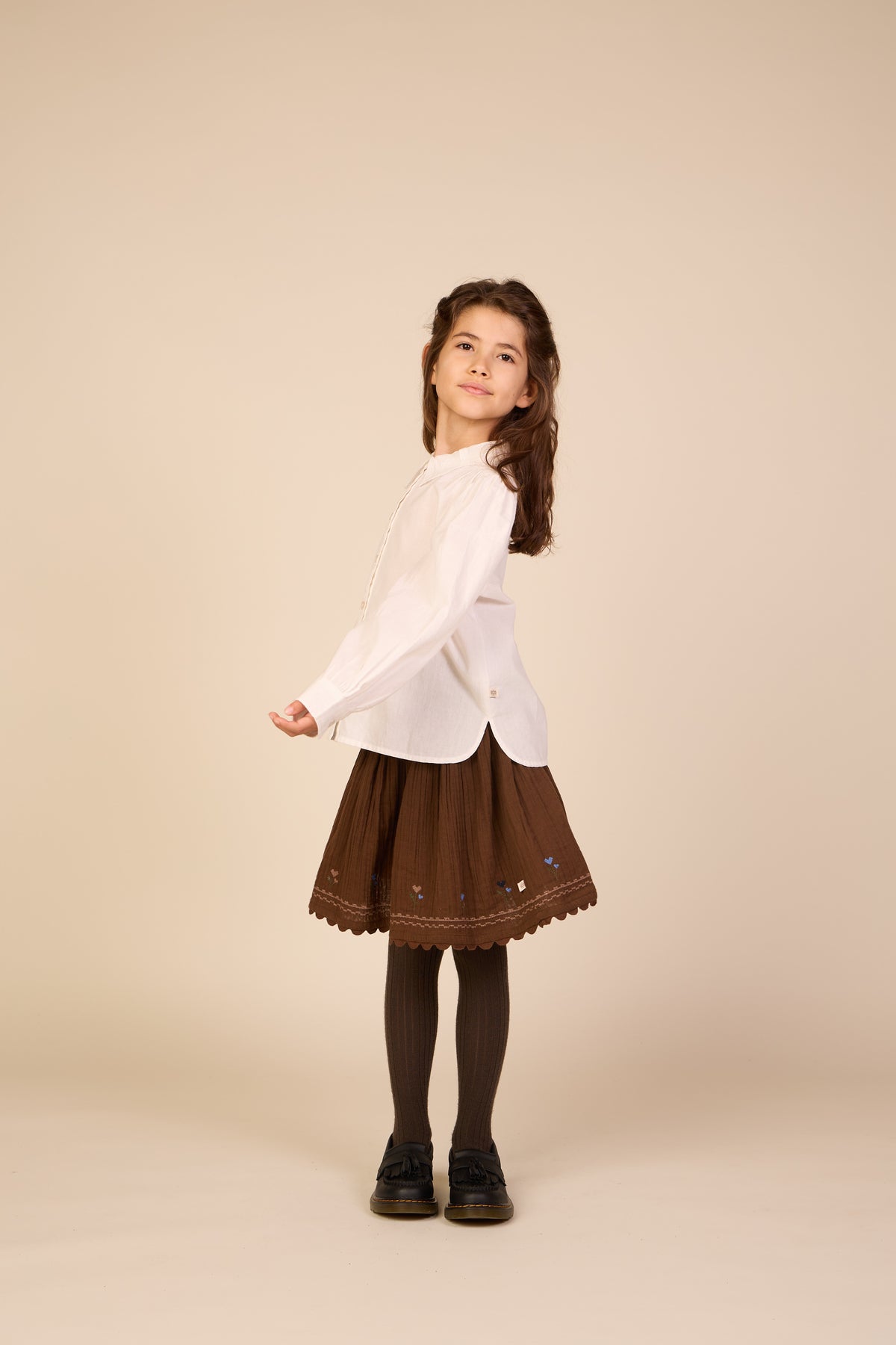 Cotton Shirt with Lace Collar - Tween - Offwhite | 101460 Holly