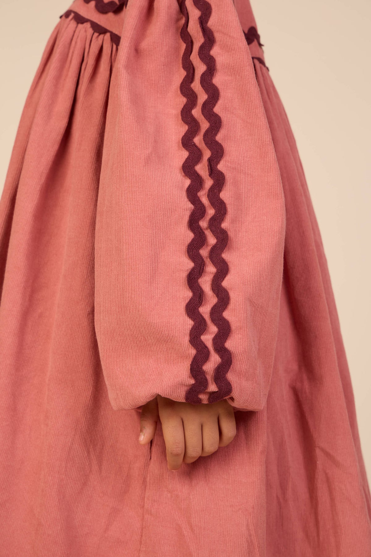 Ric Rac Corduroy Dress - Kids - Dusty Rose | 101475 Sille