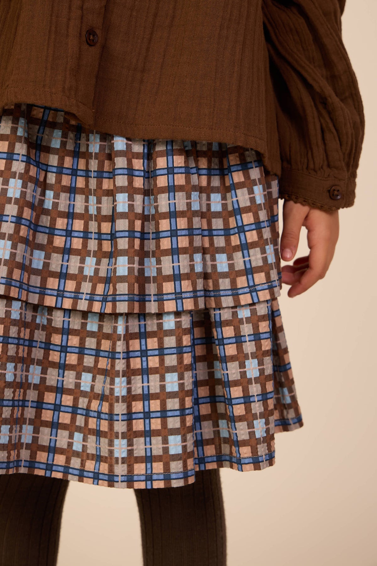 Checked Cotton Skirt - Tween - Blue | 101500 Penny