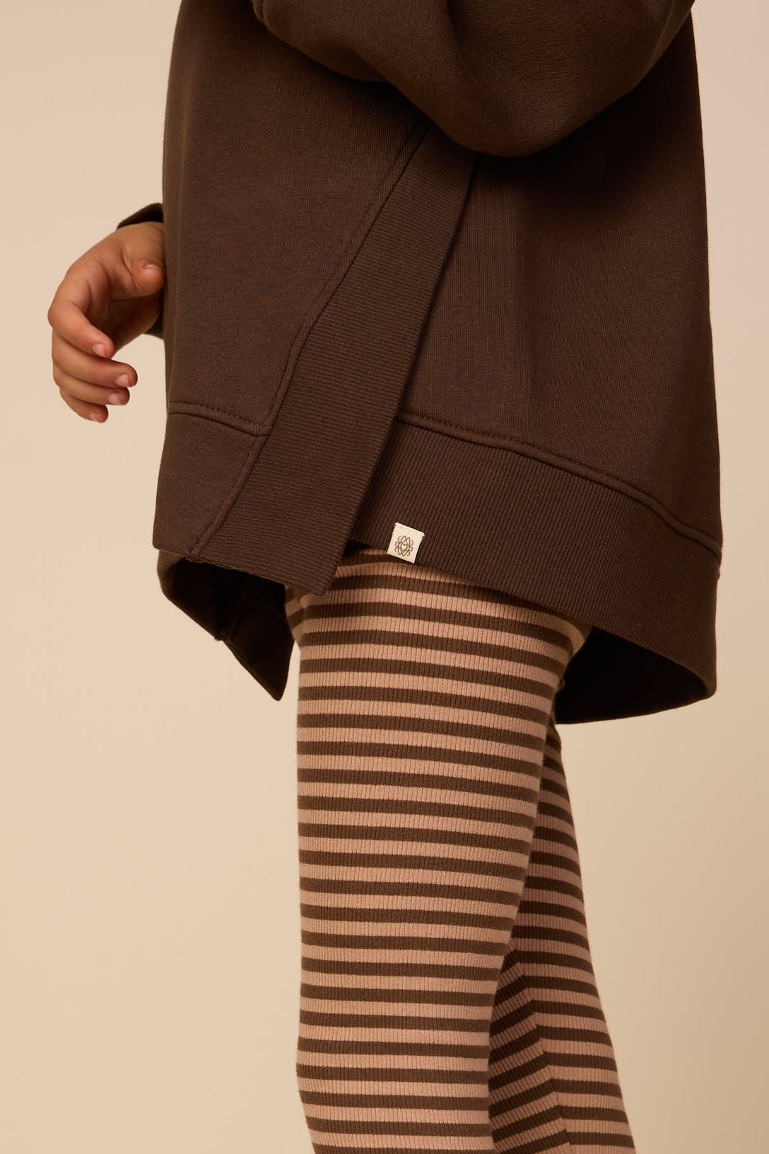 Rib Detail Sweatshirt - Kids - Dark Brown | 101626 Zoe