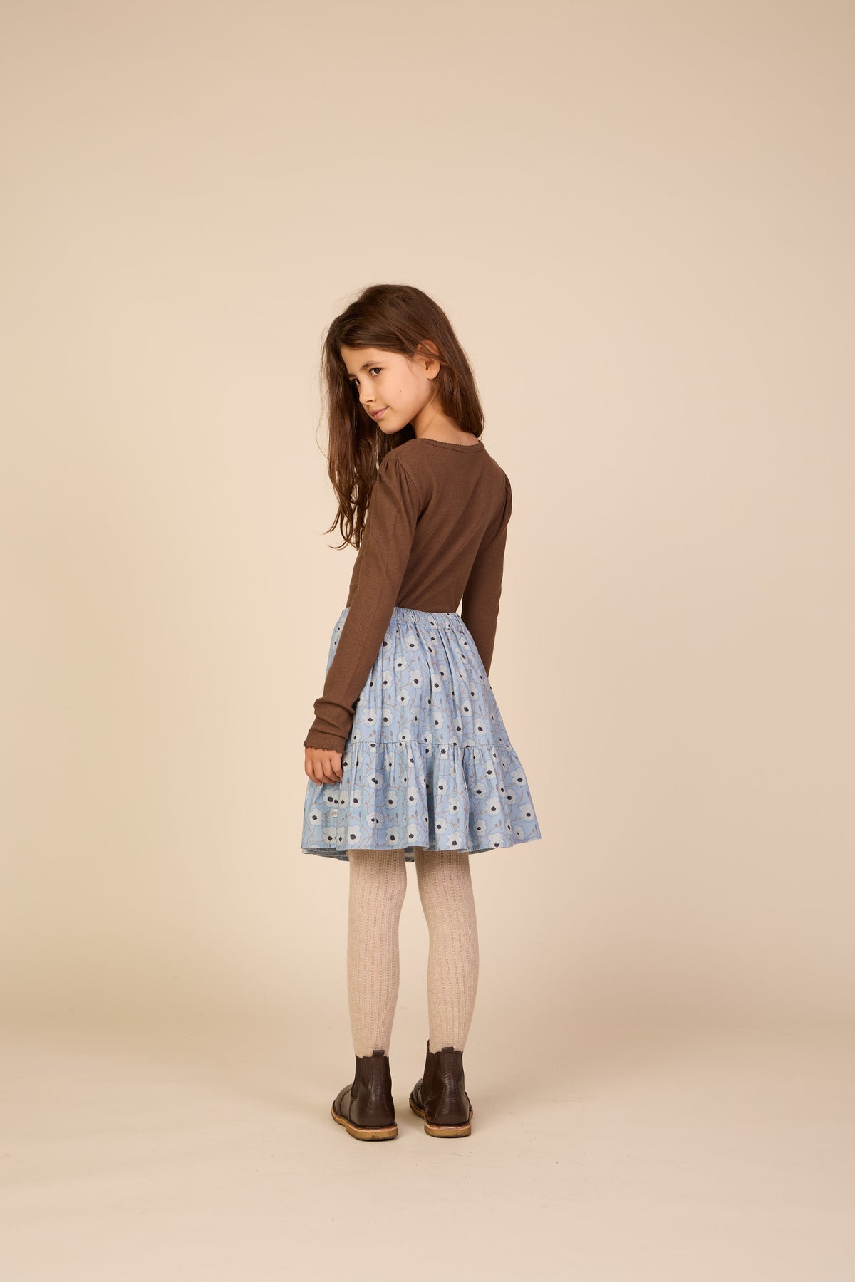 Ribbed Modal-Blend Long-Sleeve T-Shirt - Tween - Brown | 101558 Lottie