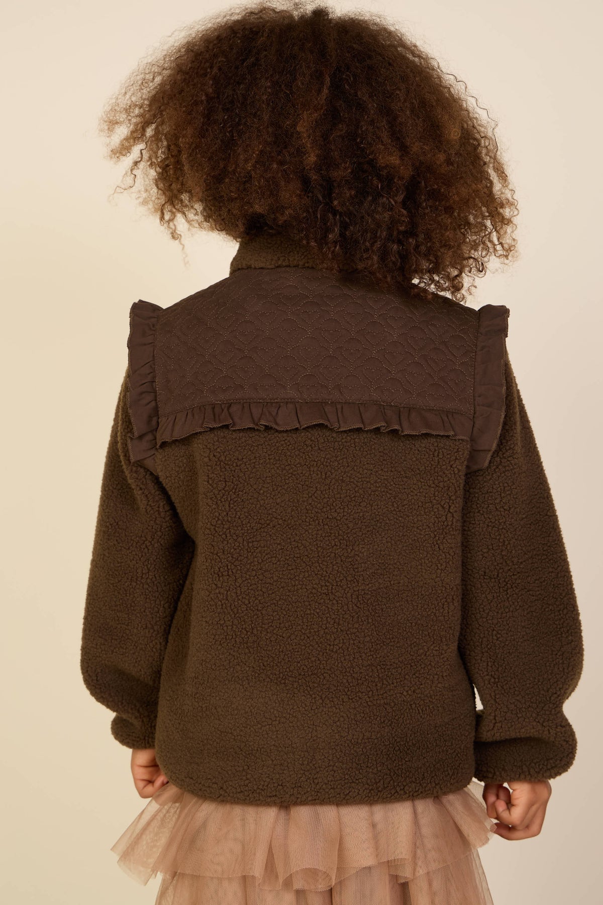 Quilted Yoke Teddy Jacket - Tween - Dark Brown | 101684 Hailey