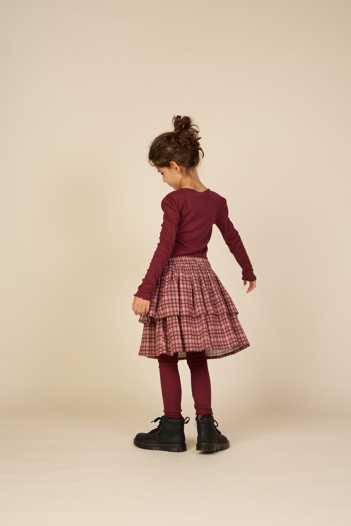 Ribbed Modal-Blend Long-Sleeve T-Shirt - Tween - Bordeaux | 101562 Lottie