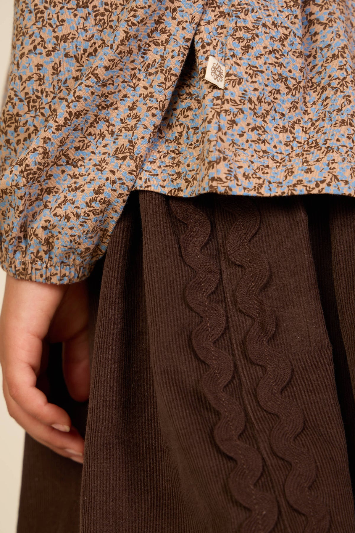 Ric Rac Corduroy Skirt - Tween - Dark Brown | 101478 Sille