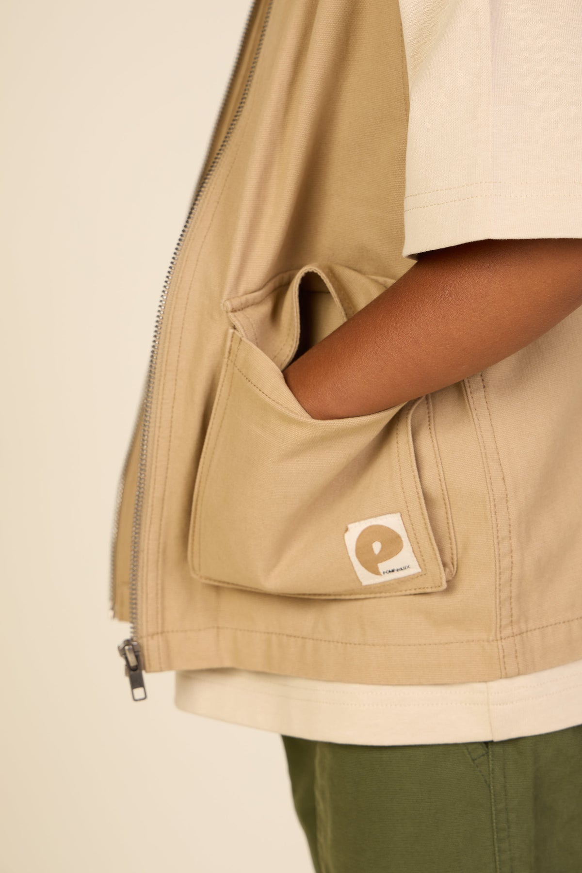 Canvas Cargo Gilet - Tween - Khaki | 101129 Isack