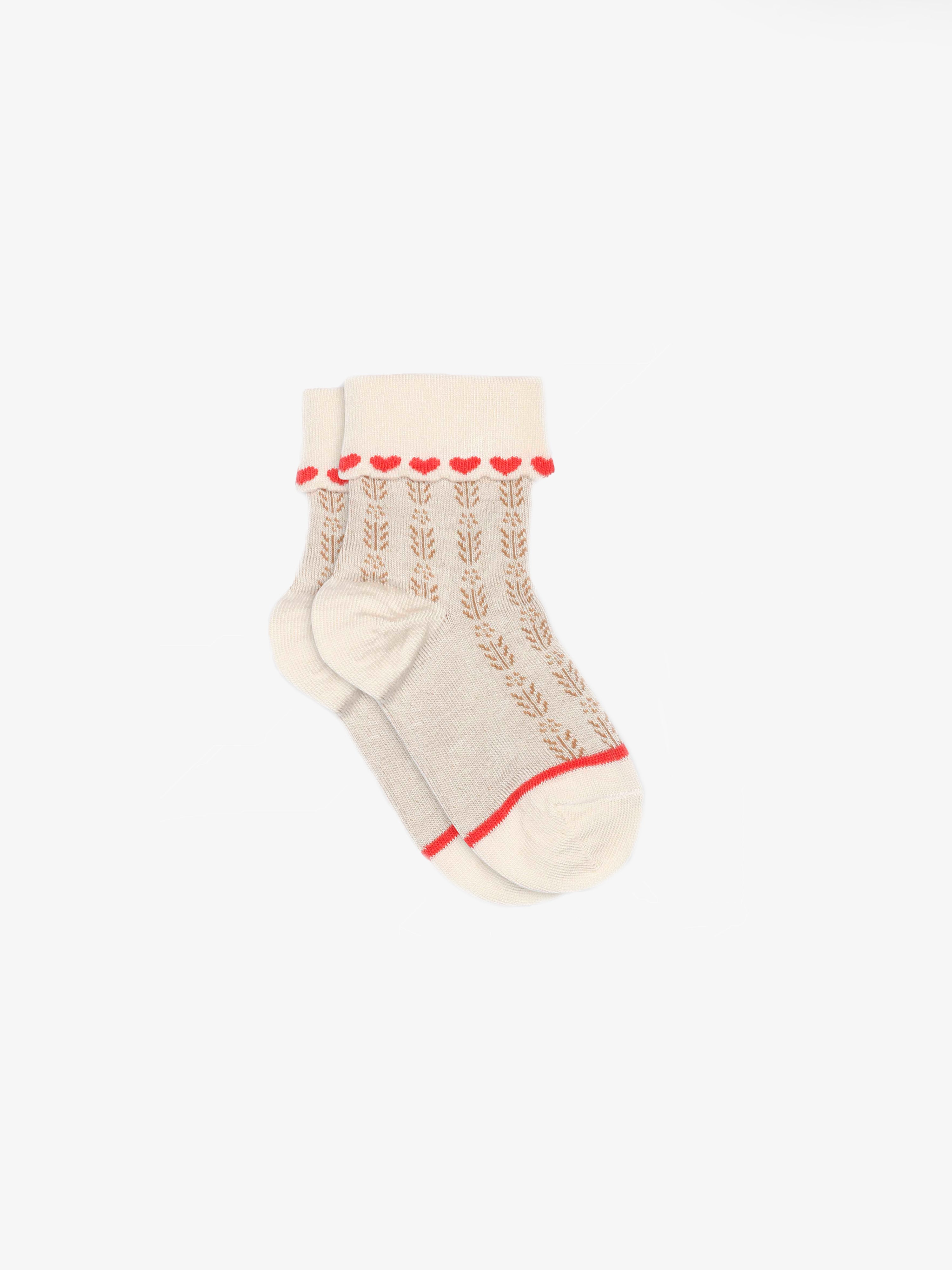 MP Heart Socks - Kids - Cherry Red | 101377 MP Klara Short Socks