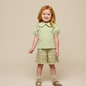 Jersey Blouse with Collar - Kids - Powder Green | 101279 Nini