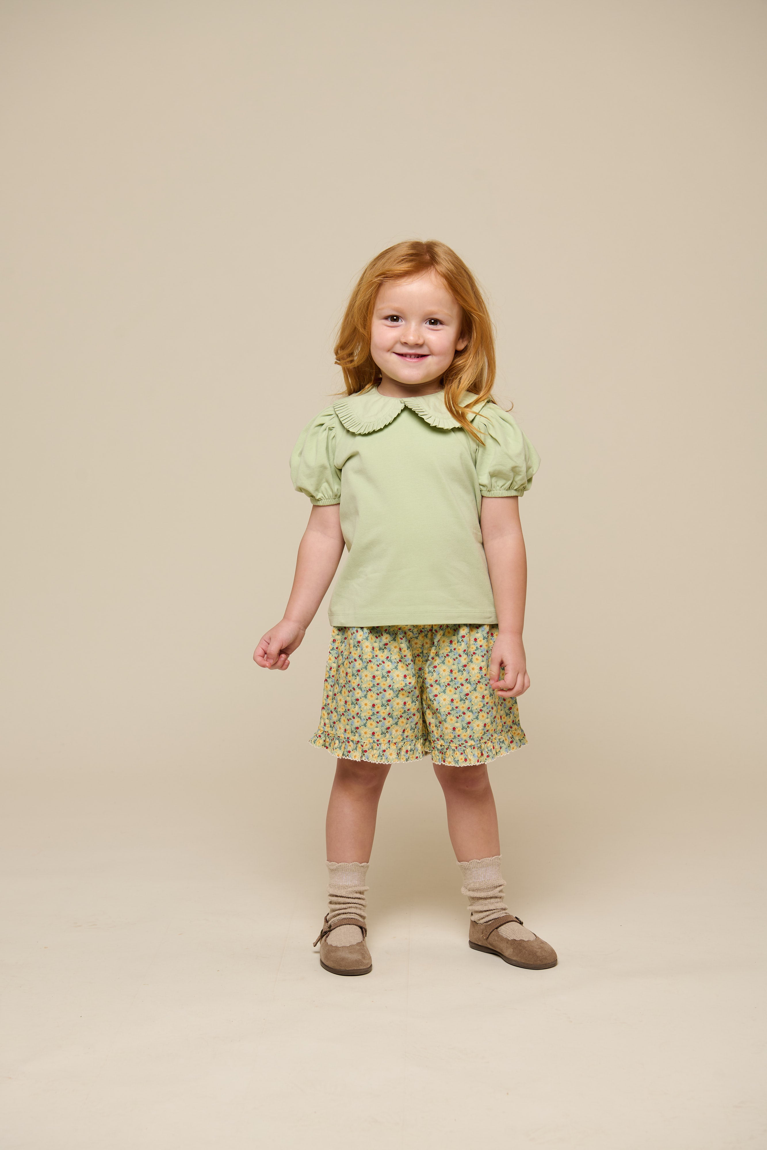 Jersey Blouse with Collar - Kids - Powder Green | 101279 Nini