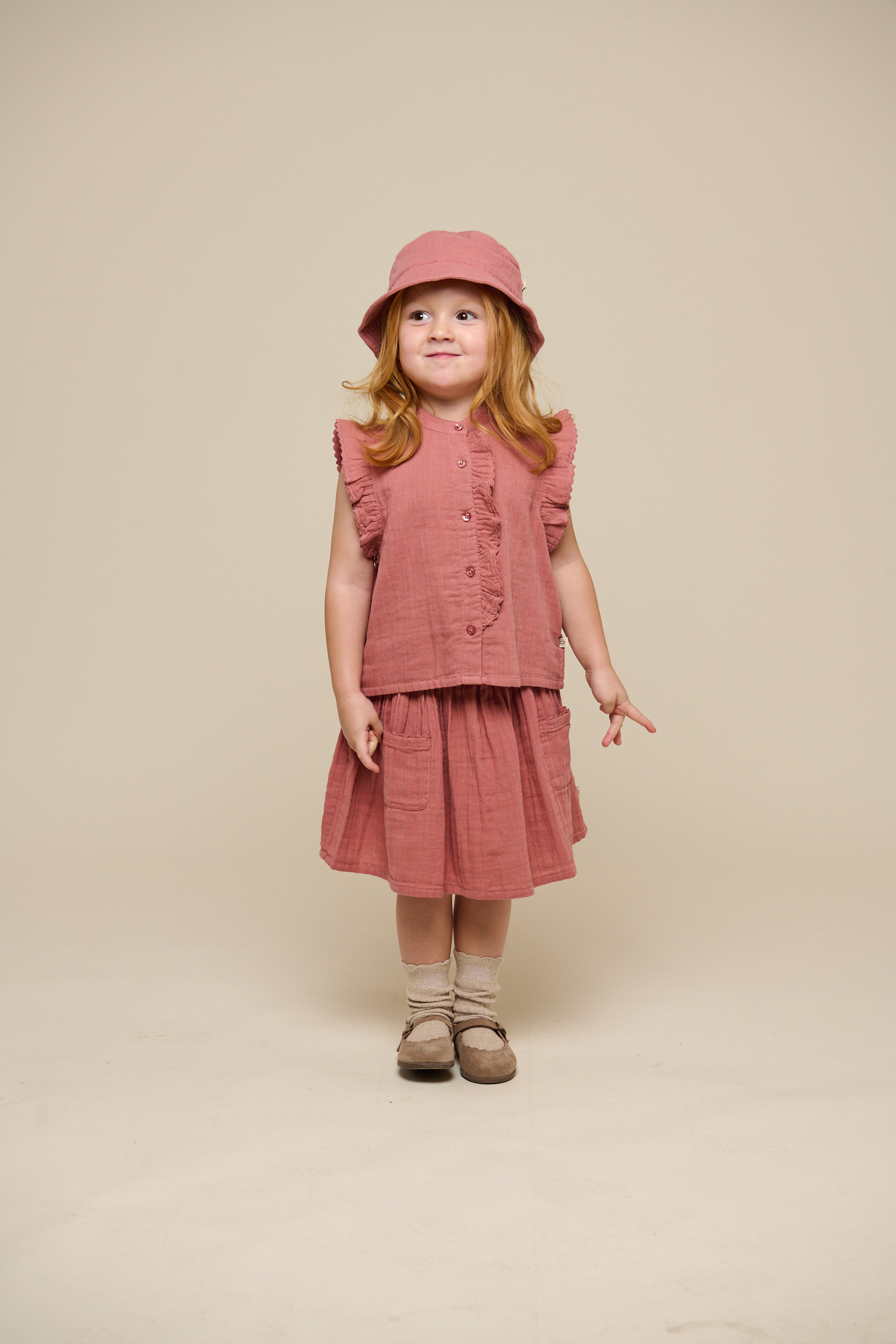 Gauze Skirt - Kids - Old Rose | 100938 Jasmine