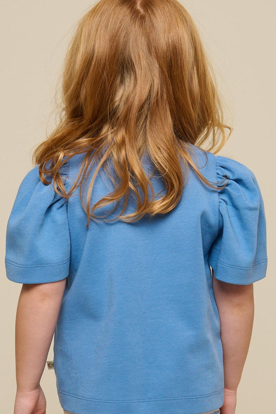 T-shirt With Embroidery - Kids - Dusty Blue | 101237 Amanda