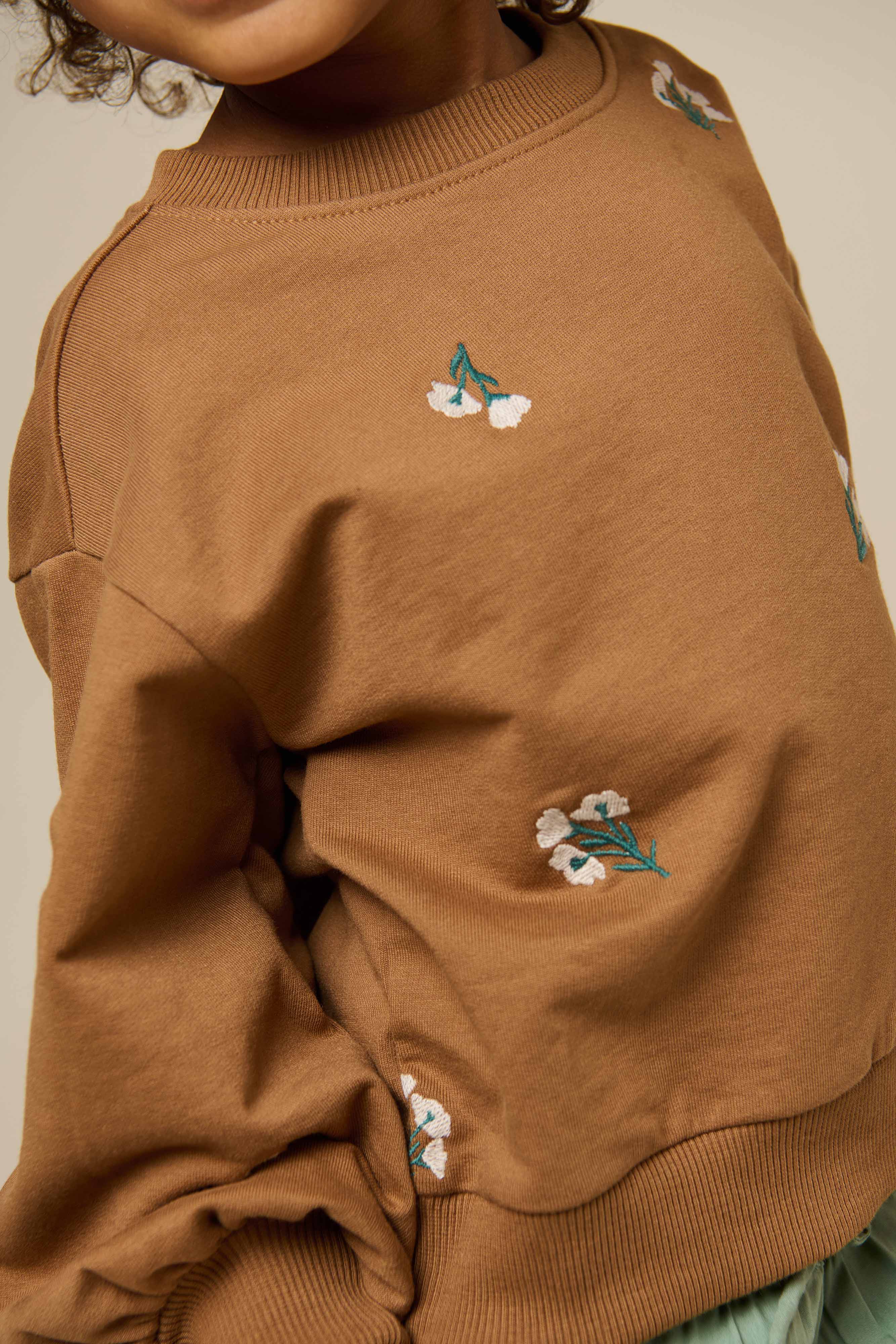 Embroidered Crewneck Sweatshirt - Kids - Coconut | 101213 Kimber