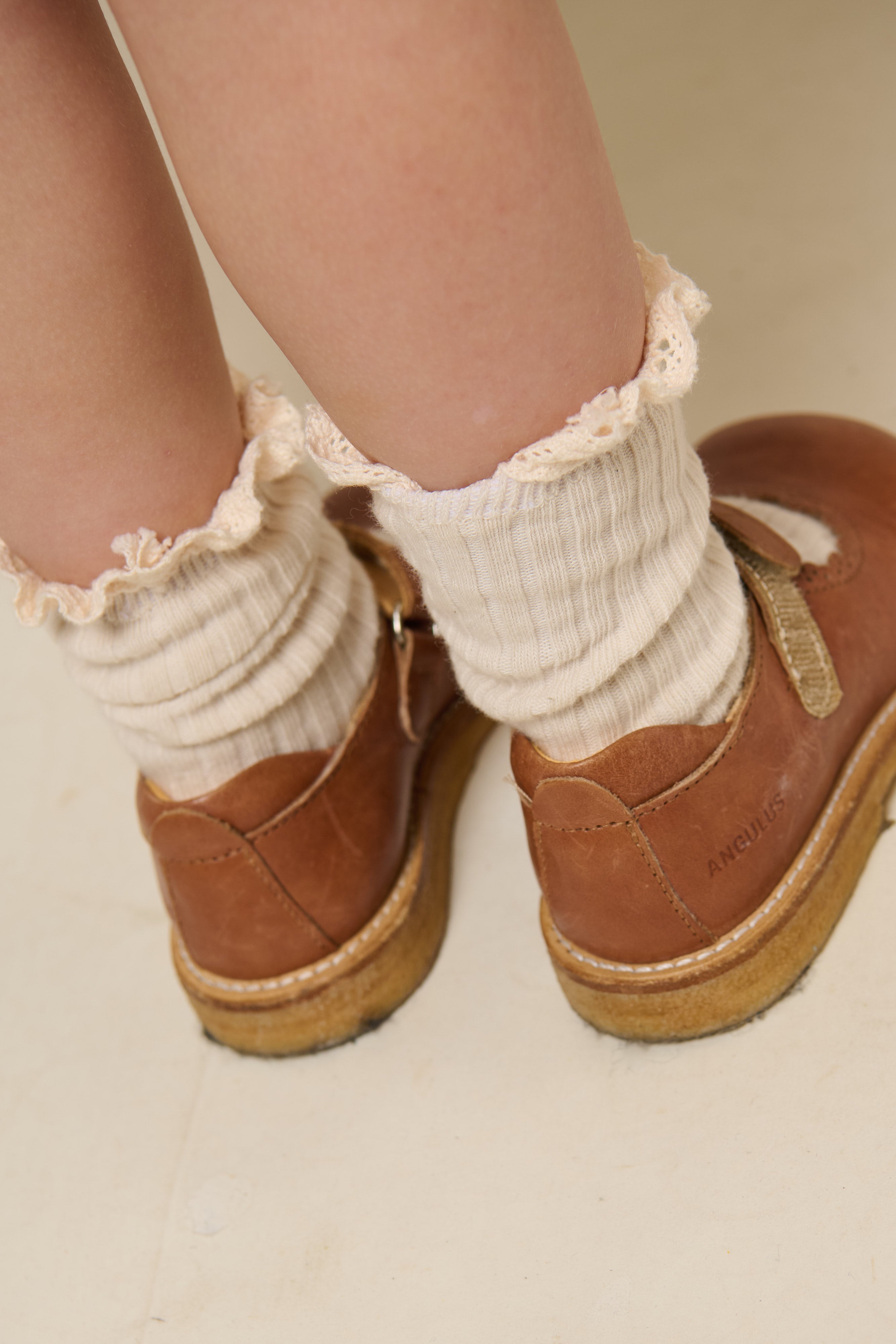 MP Cotton socks with Lace Frill - Kids - Light Beige | 101393 MP Julia Socks