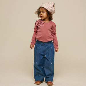 T-shirt with Flower Application - Kids - Old Rose | 101233 Sarah