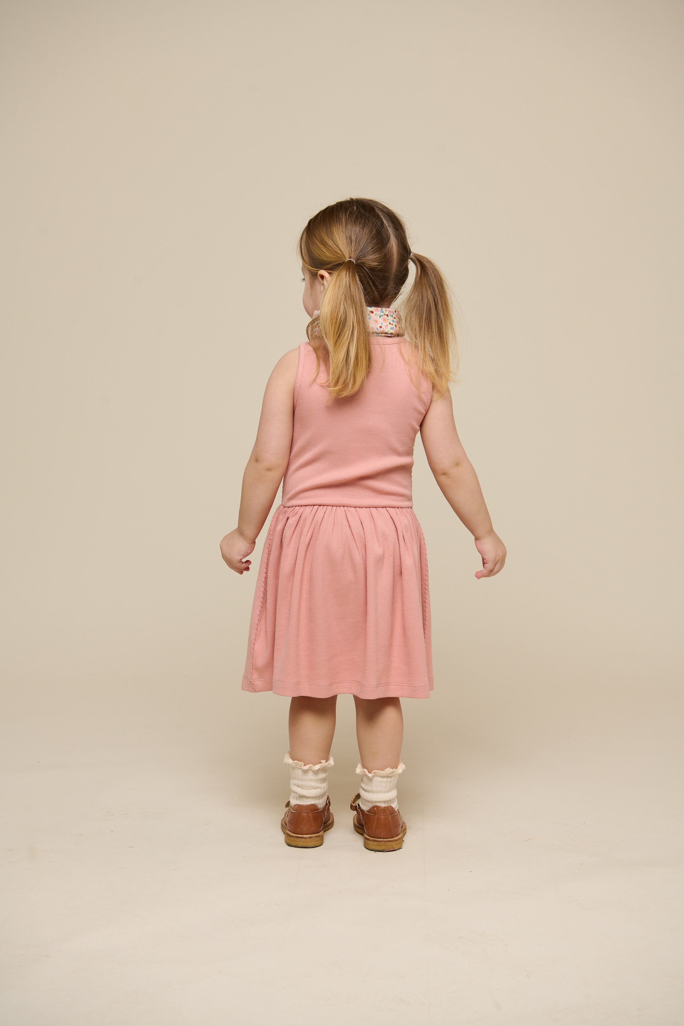 Modal Rib Sleeveless Dress - Kids - Rose Tan | 101296 Lottie