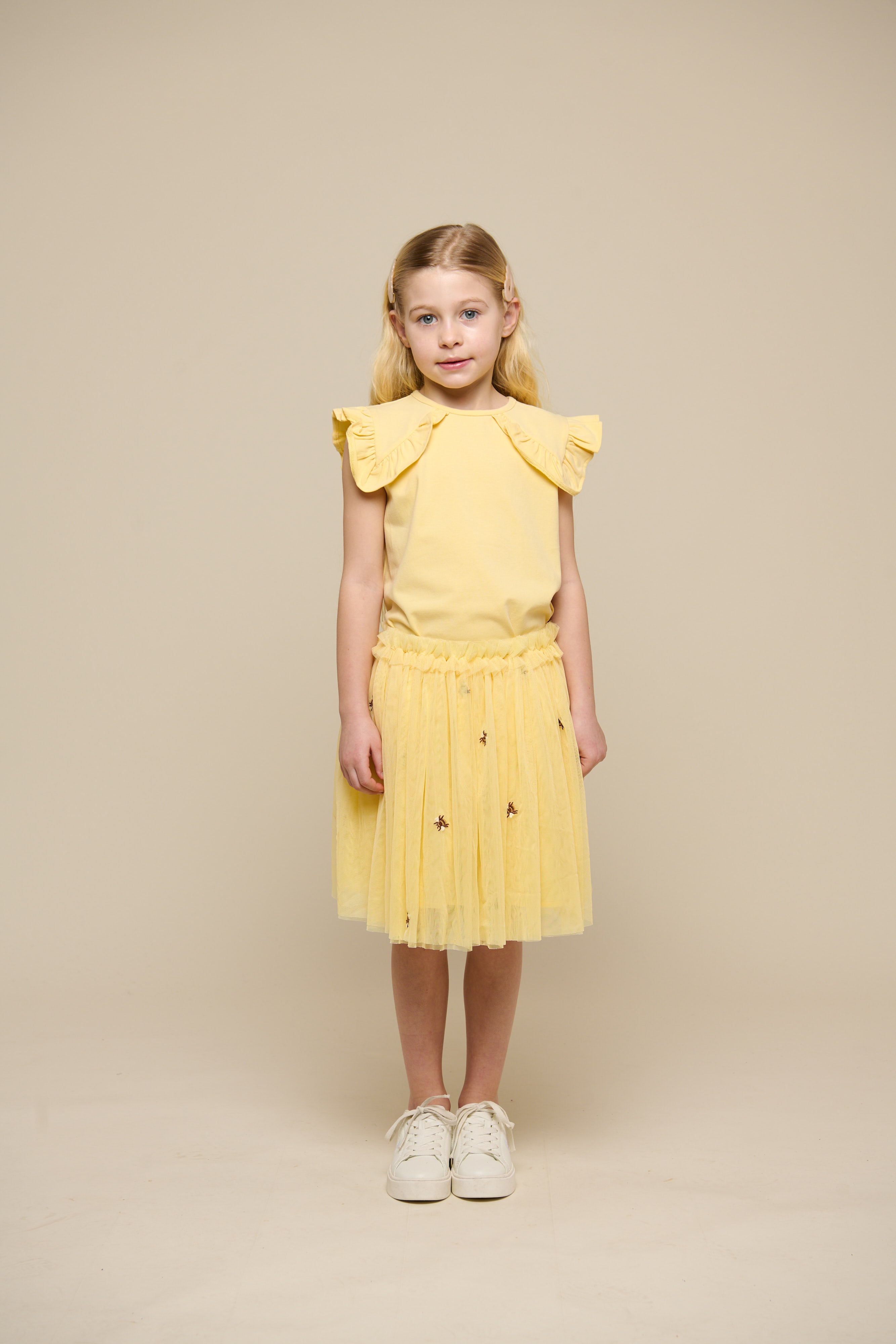 Frill Jersey Top - Kids - Sunlight | 101265 Selma
