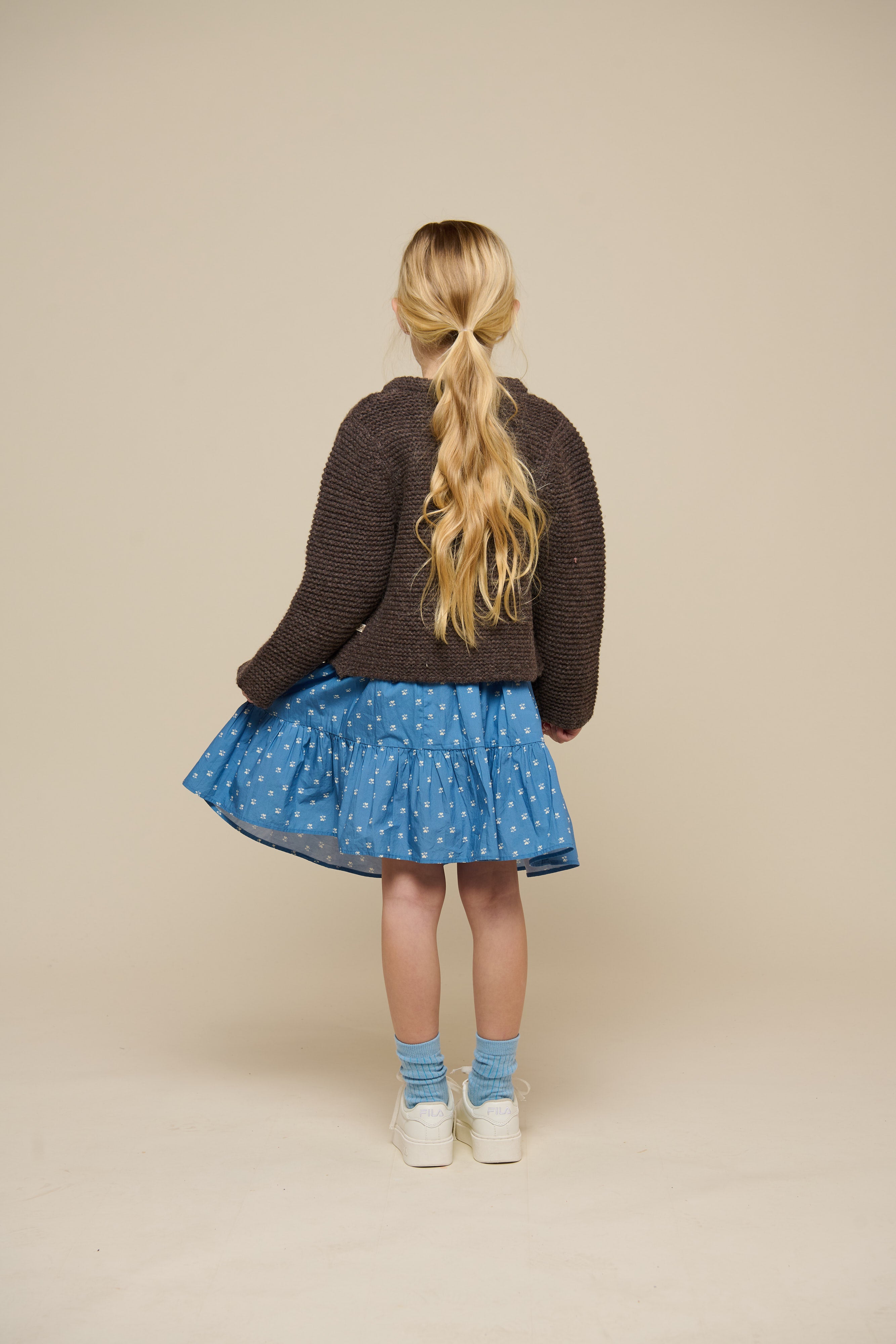 Wool Knit Cardigan - Tween - Chocolate Melange | 100877 Maya