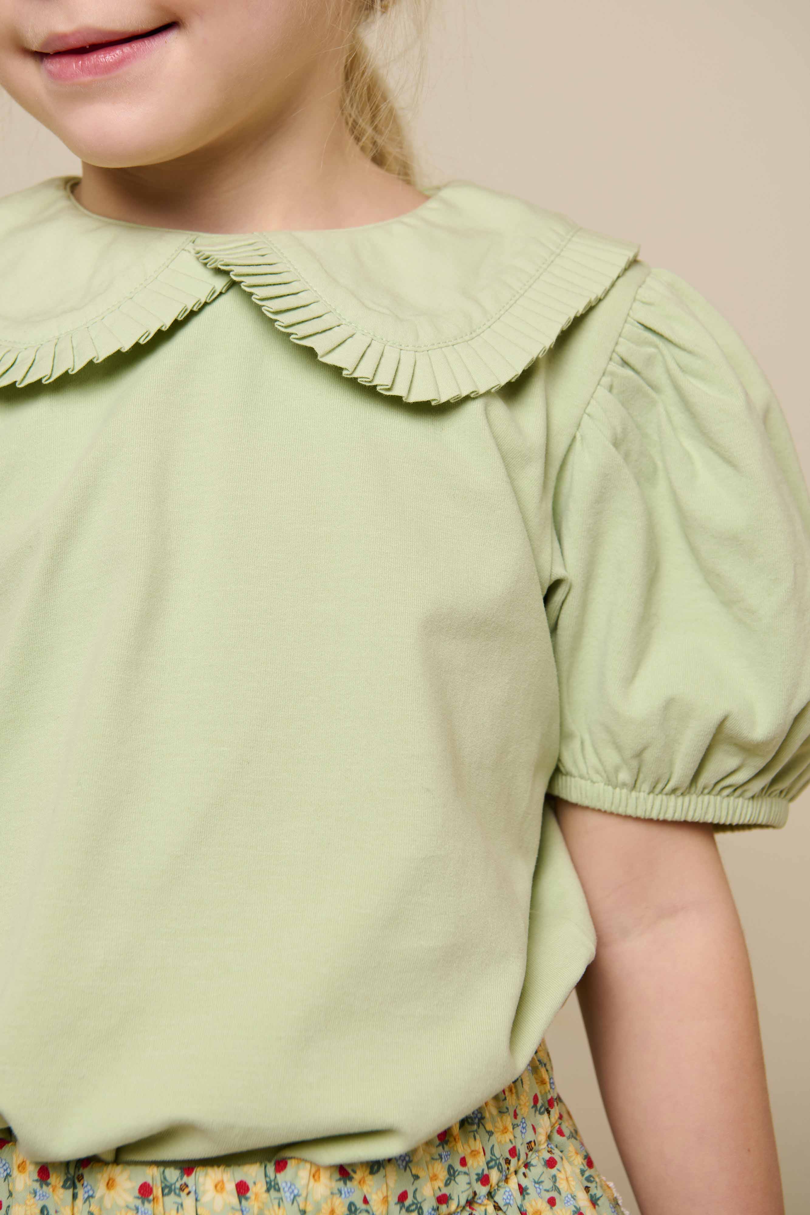 Jersey Blouse with Collar - Tween - Powder Green | 101280 Nini