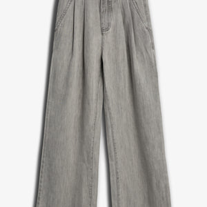 Wide-leg Soft Denim Trousers - Tween - Grey Denim | 100104 Lea