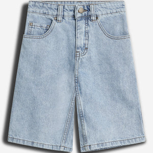 Long Line Denim Shorts - Light Blue Denim | 100105 Storm