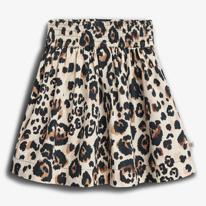 Over-knee Poplin Skirt - Leopard print | 100228 Laura