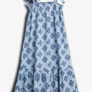 Heart Print Maxi Dress - Tween - Blue / Dusty Cobalt | 100233 Cloe