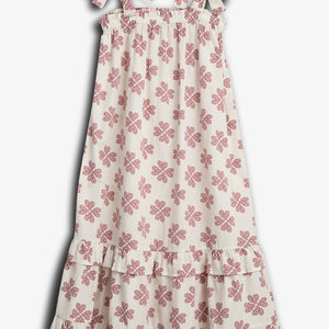 Heart Print Maxi Dress - Tween - Off White / Blush | 100234 Cloe