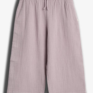 Muslin Cropped Trousers - Purple | 100242 Ella