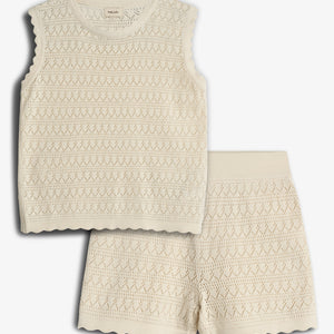 Knit Shorts and Top - Off White | 100286 Vivi