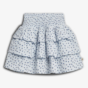 Flower Print Ruffle Skirt - Blue Flower | 100303 Annie
