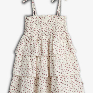 Flower Print Ruffle Dress - Blush Flower | 100305 Annie