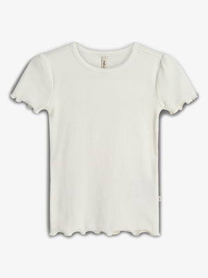 Modal Rib Short Sleeve T-shirt - Off White | 100323 Fiona