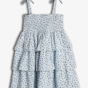 Flower Print Ruffle Dress - Tween - Blue Flower | 100431 Annie