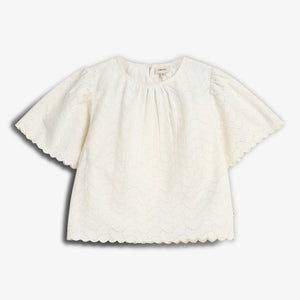 Butterfly Embroidery Blouse - Tween - Off White | 100434 Karla