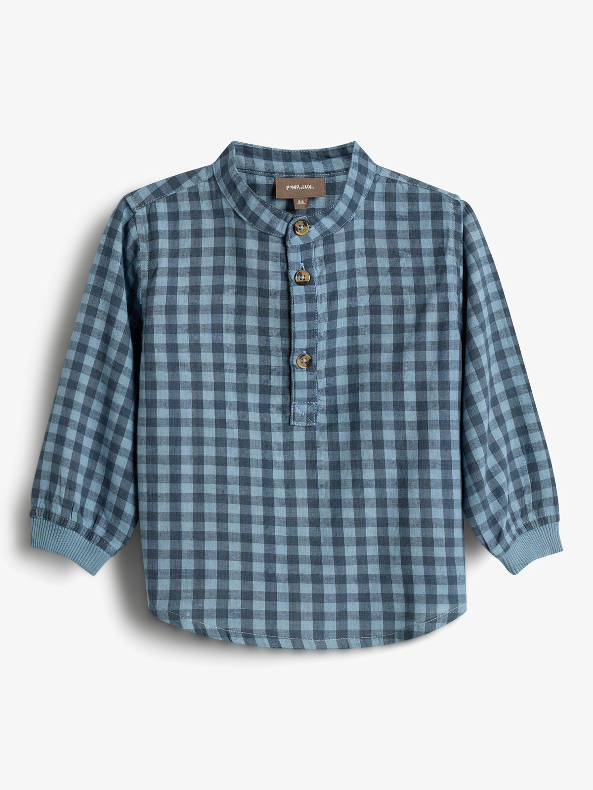 Gingham Cotton Shirt - Little - Blue