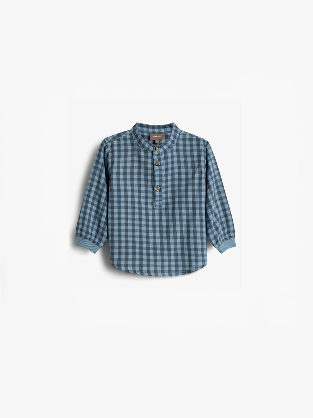 Gingham Cotton Shirt - Little - Blue