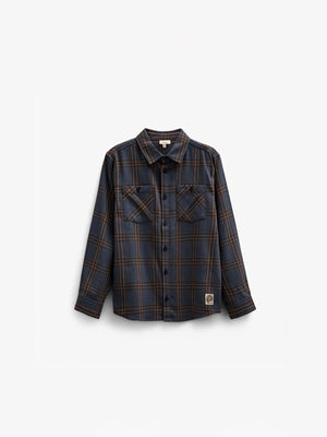 Checked Flannel Shirt - Tween - Navy Check | 100528 Henry