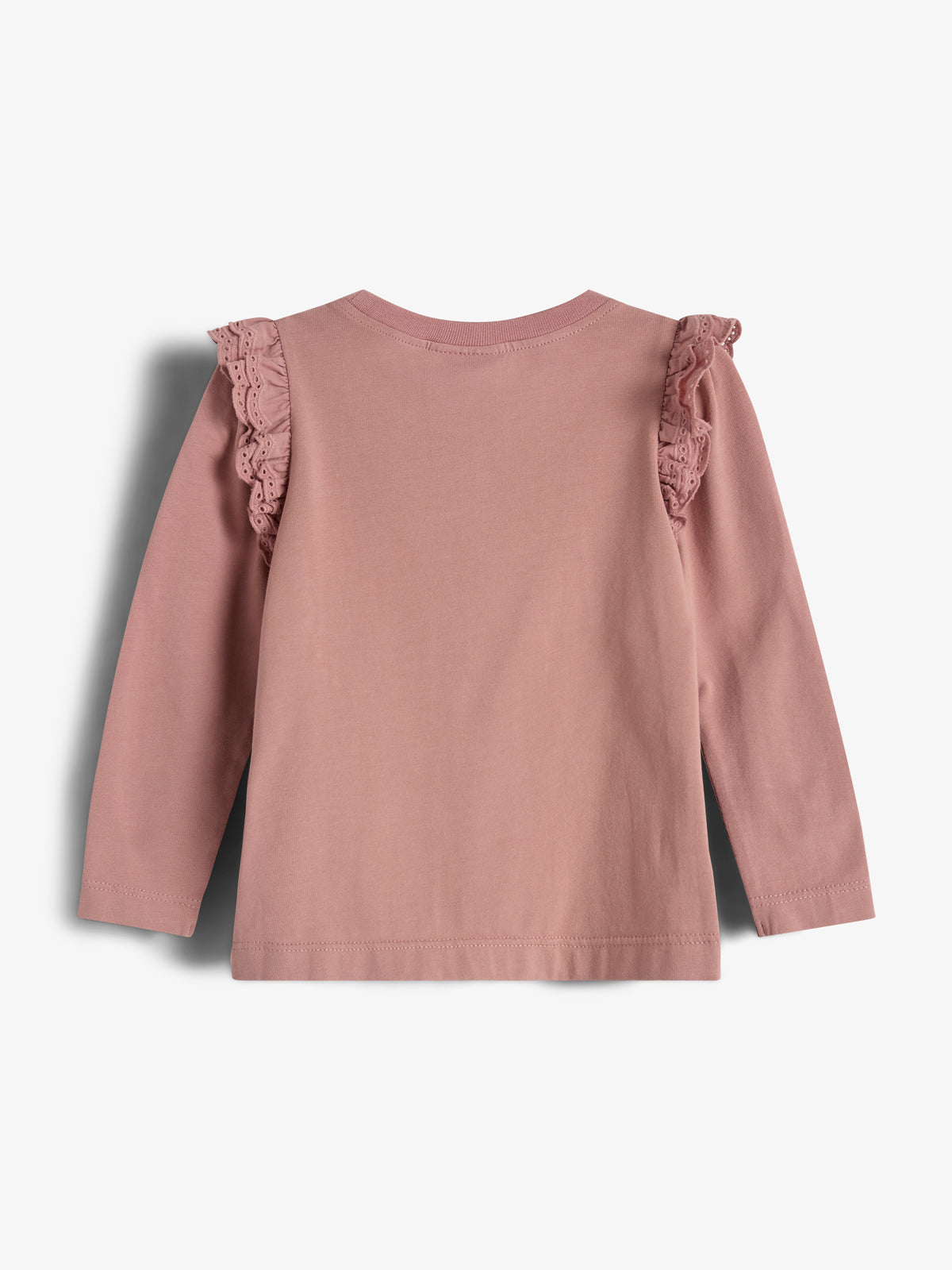 Frill Cap Jersey Blouse - Little - Dusty Rose