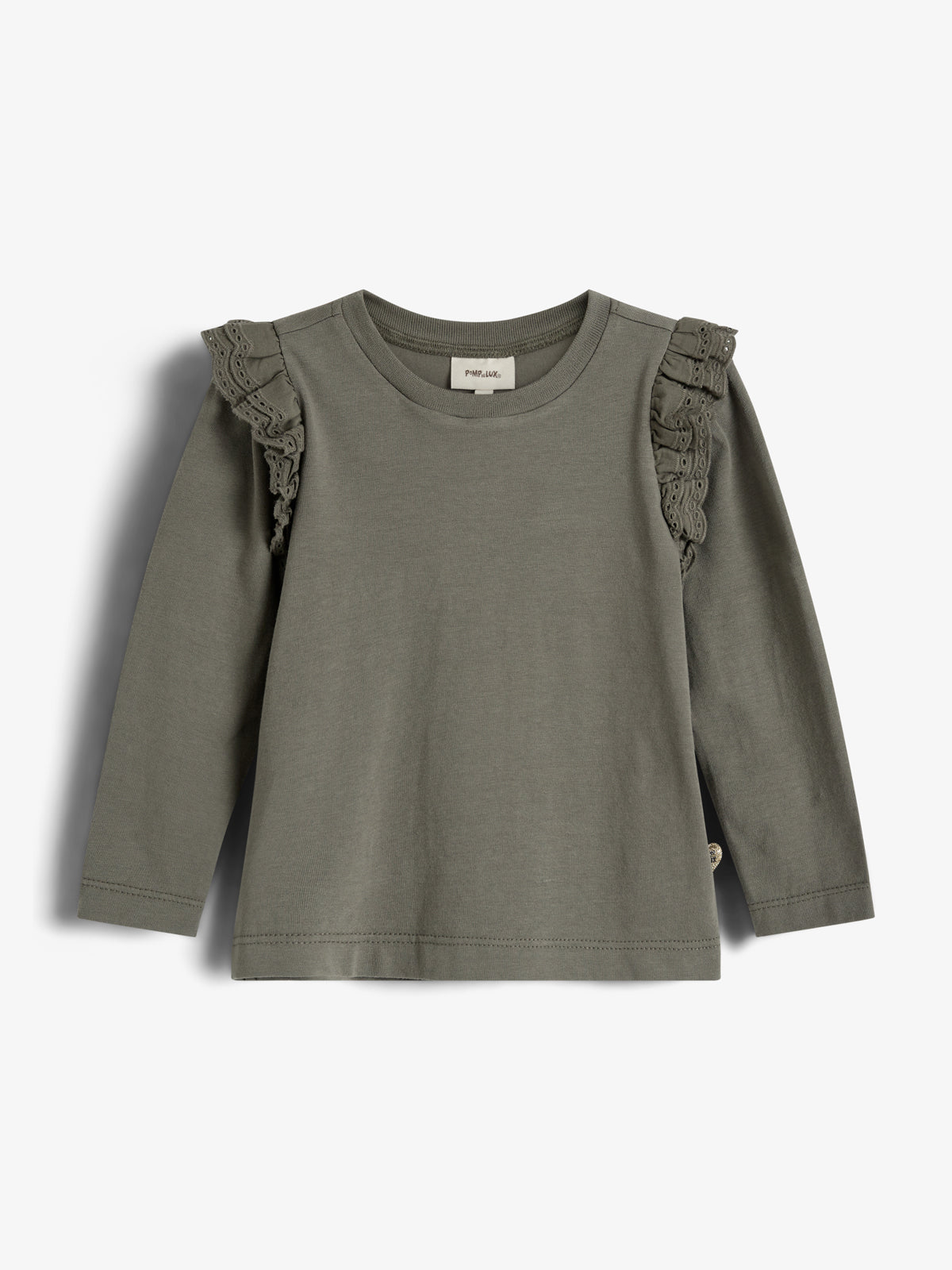 Frill Cap Jersey Blouse - Little - Green