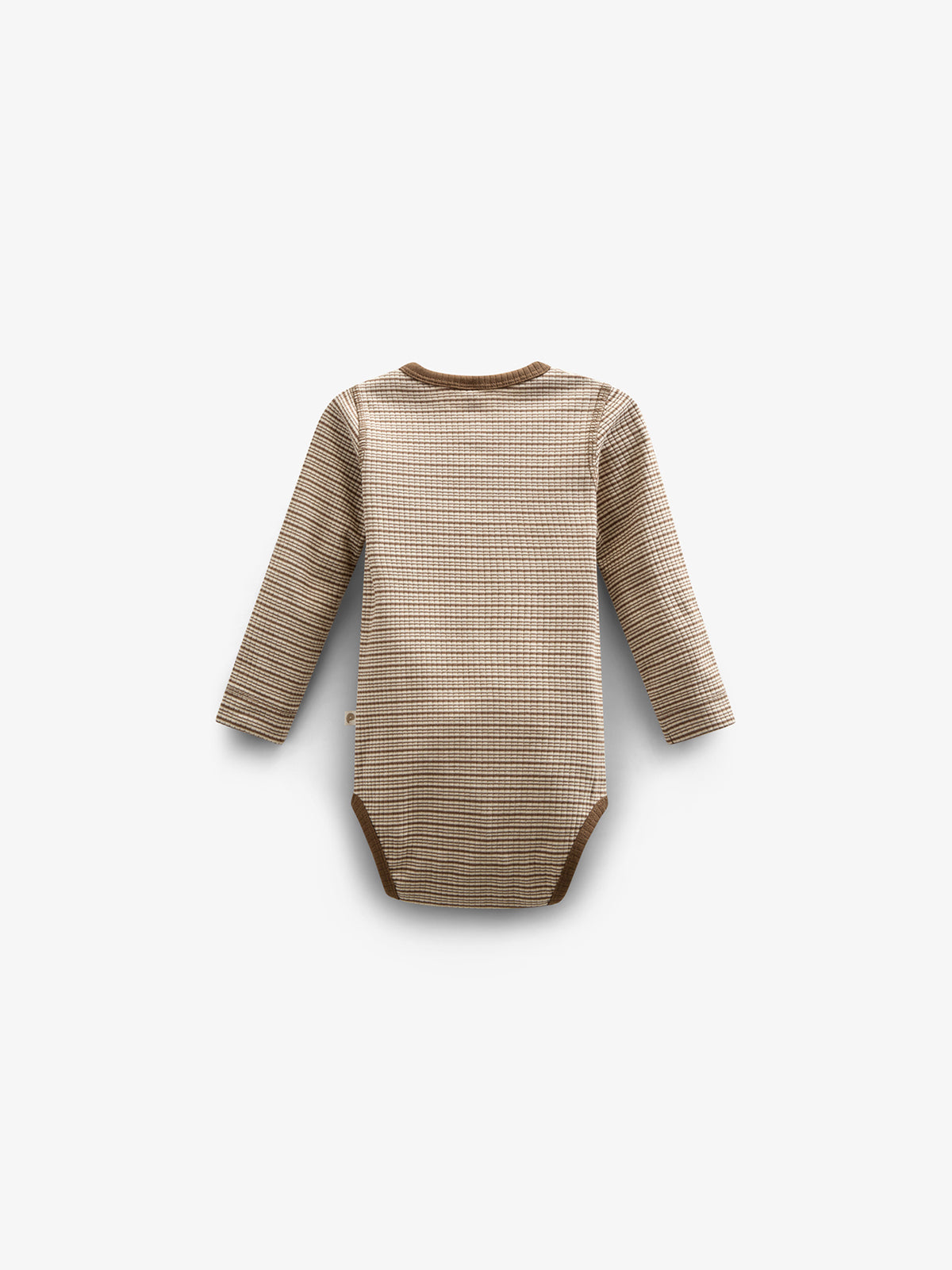 Long Sleeve Cotton Rib Bodysuit - Kids - Coffee Stripe | 100559 Manson
