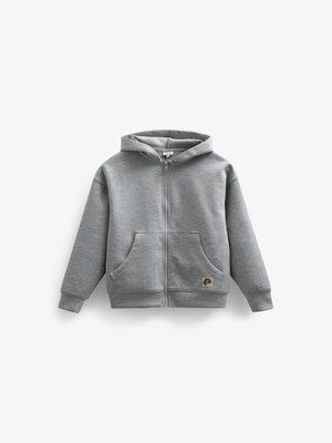 Scuba Zip Hoodie - Tween - Grey Melange | 100641 Liam