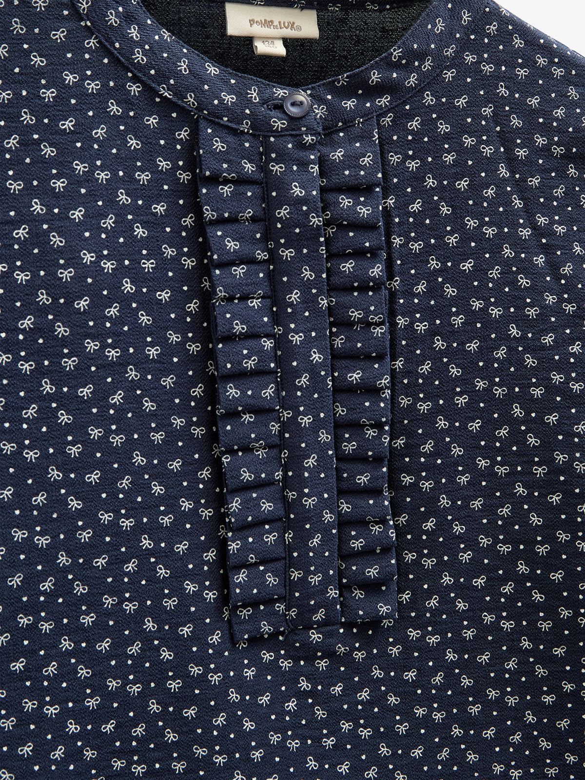 Printed Crepe viscose Shirtblouse - Tween - Navy | 100658 Ana