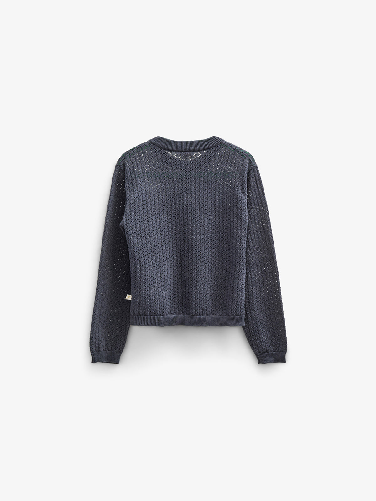 Cotton Pointelle Cardigan - Kids - Navy | 100687 Esme
