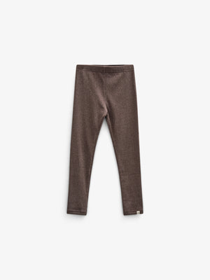 Soft Rib Leggings - Kids - Chocolate Melange | 100697 Alana