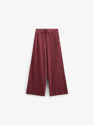 Soft Rib Wide Leg Pants - Tween - Burgundy Melange | 100702 Alana